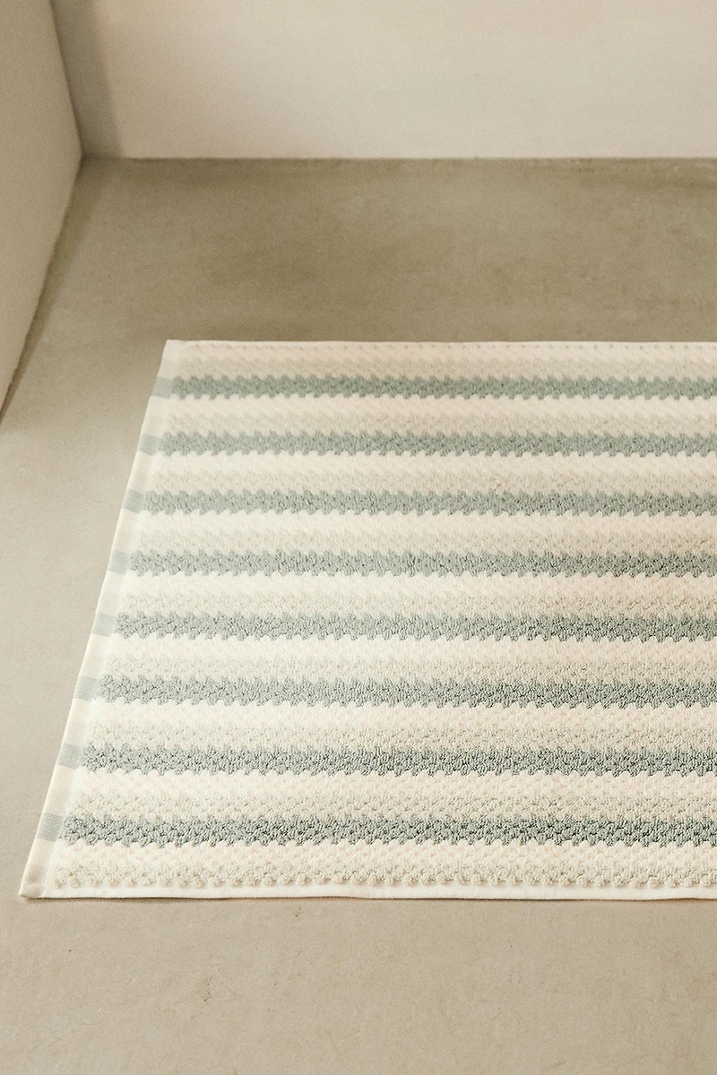 TAPIS DE BAIN JACQUARD GÉOMÉTRIQUE