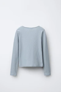 T-SHIRT CÔTELÉ BOUTONS CUT OUT