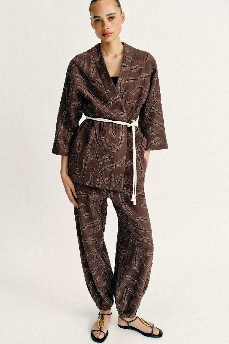 KIMONO PAILLETTES FIL MÉTALLISÉ