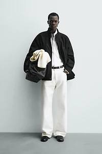 LEATHER RELAXED FIT PARKA