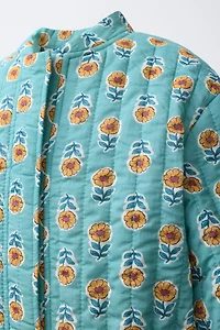 FLORAL PRINT PUFFER JACKET