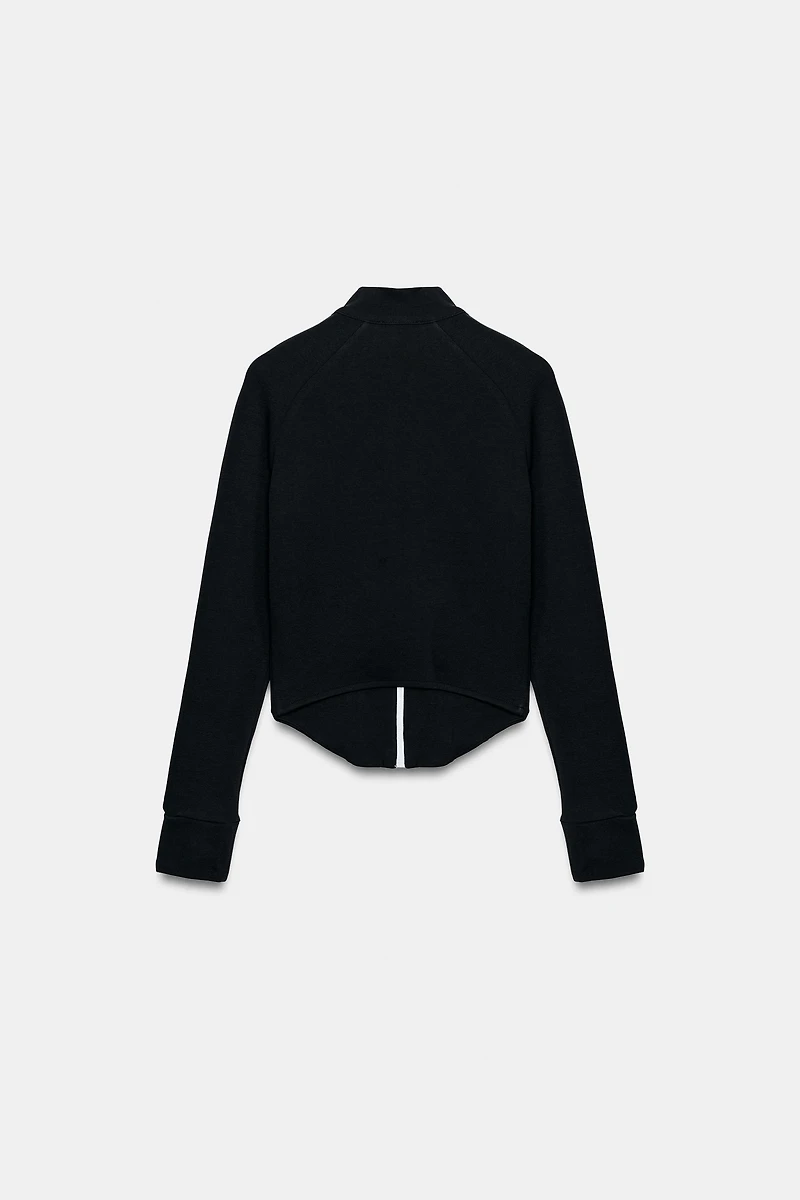 CONTRAST PIPING CORSET HEM JACKET