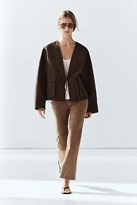 Cotton and linen pocket kimono