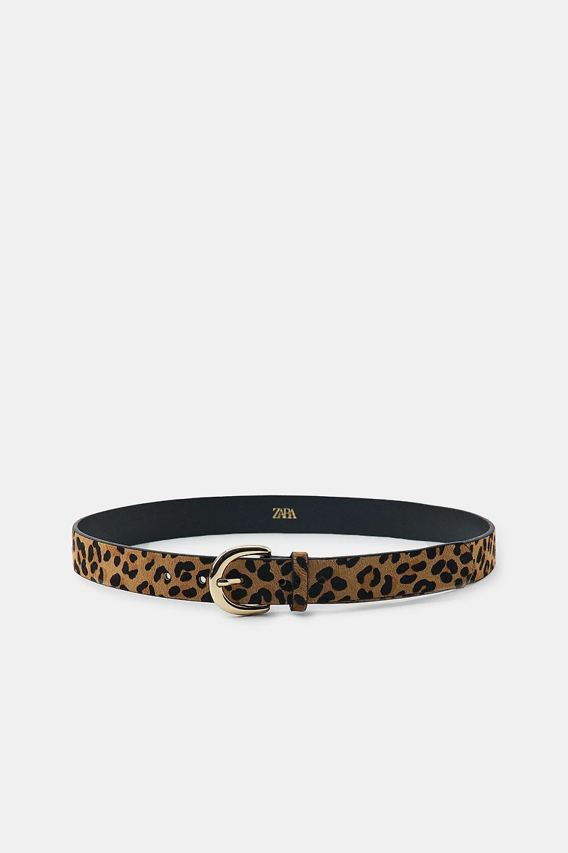100% LEATHER ANIMAL PRINT BELT
