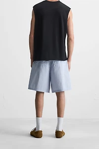 STRIPED RELAXED FIT SHORTS