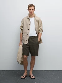 100% linen Bermuda shorts