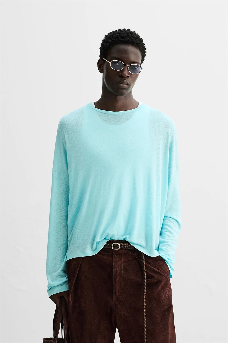 VISCOSE LINEN T-SHIRT