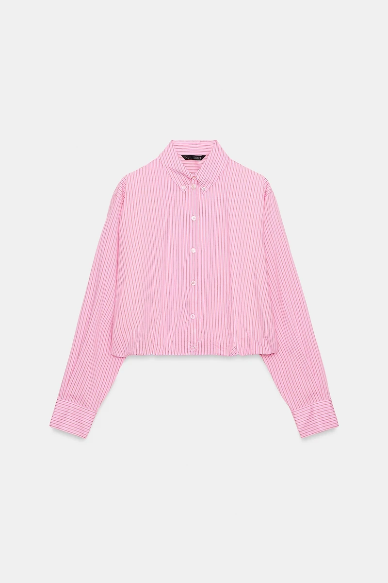 STRIPED BALLOON POPLIN SHIRT