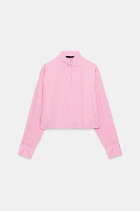 STRIPED BALLOON POPLIN SHIRT
