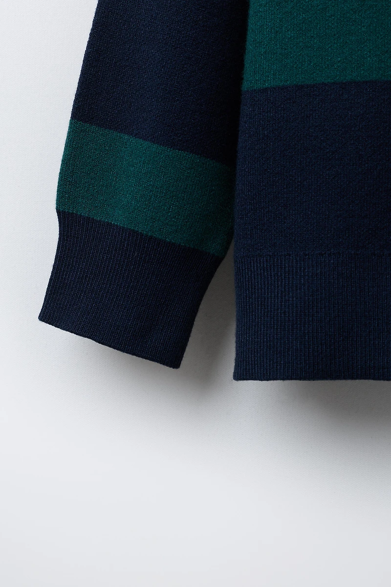 PULL POLO EN MAILLE VARSITY À RAYURES