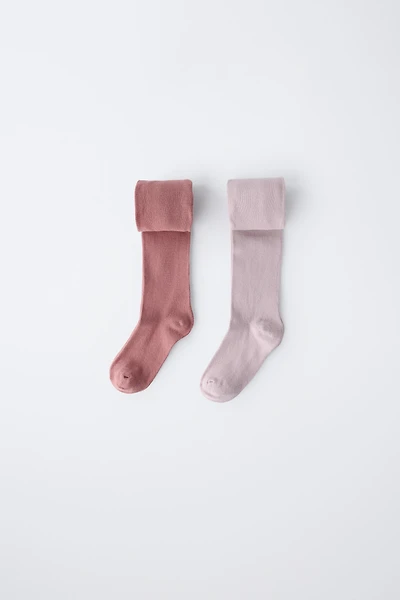 TWO-PACK OF PLAIN TIGHTS