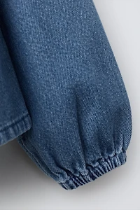 DENIM RUFFLE SHIRT