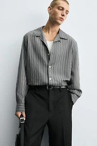 CHEMISE FLUIDE RAYURES EFFET FROISSÉ