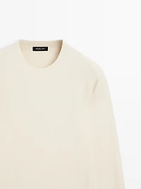 Pull en maille texturée de coton mélangé