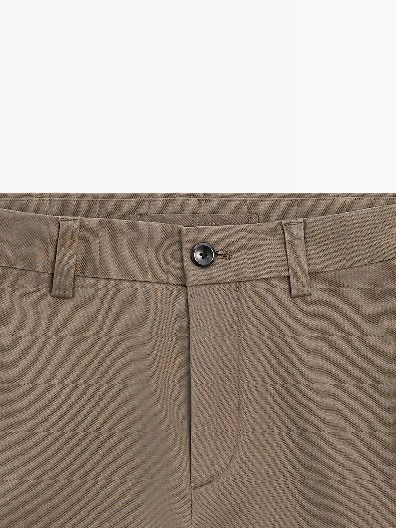Tapered fit micro textured trousers