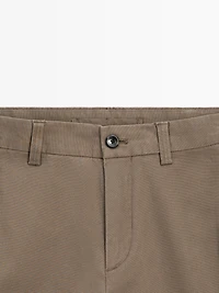 Tapered fit micro textured trousers