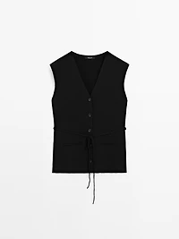 V-neck knit vest