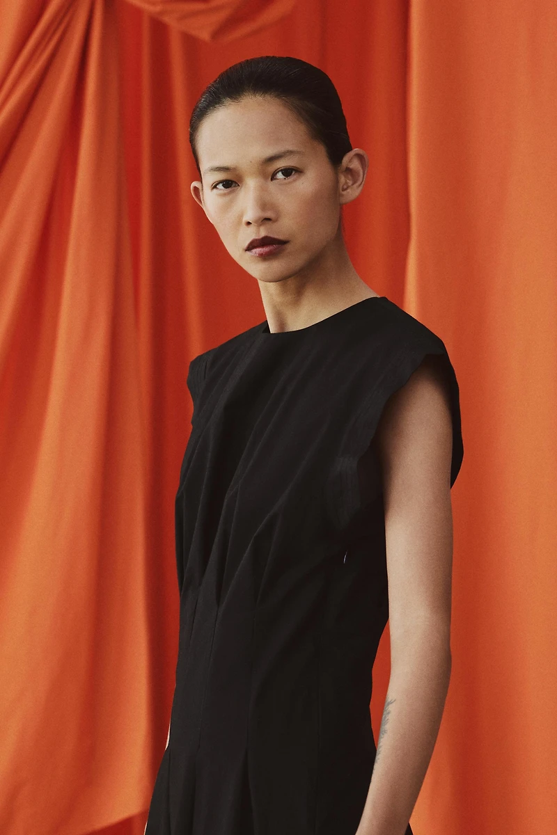 PLEATED POPLIN DRESS ZW COLLECTION