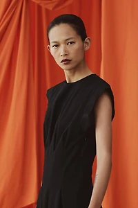 PLEATED POPLIN DRESS ZW COLLECTION