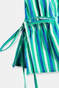 STRIPED RUFFLE TOP