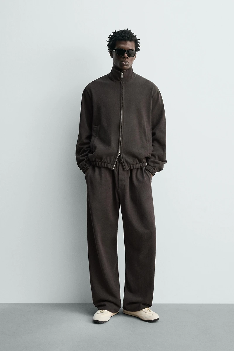 KNIT ZIP SWEATSHIRT
