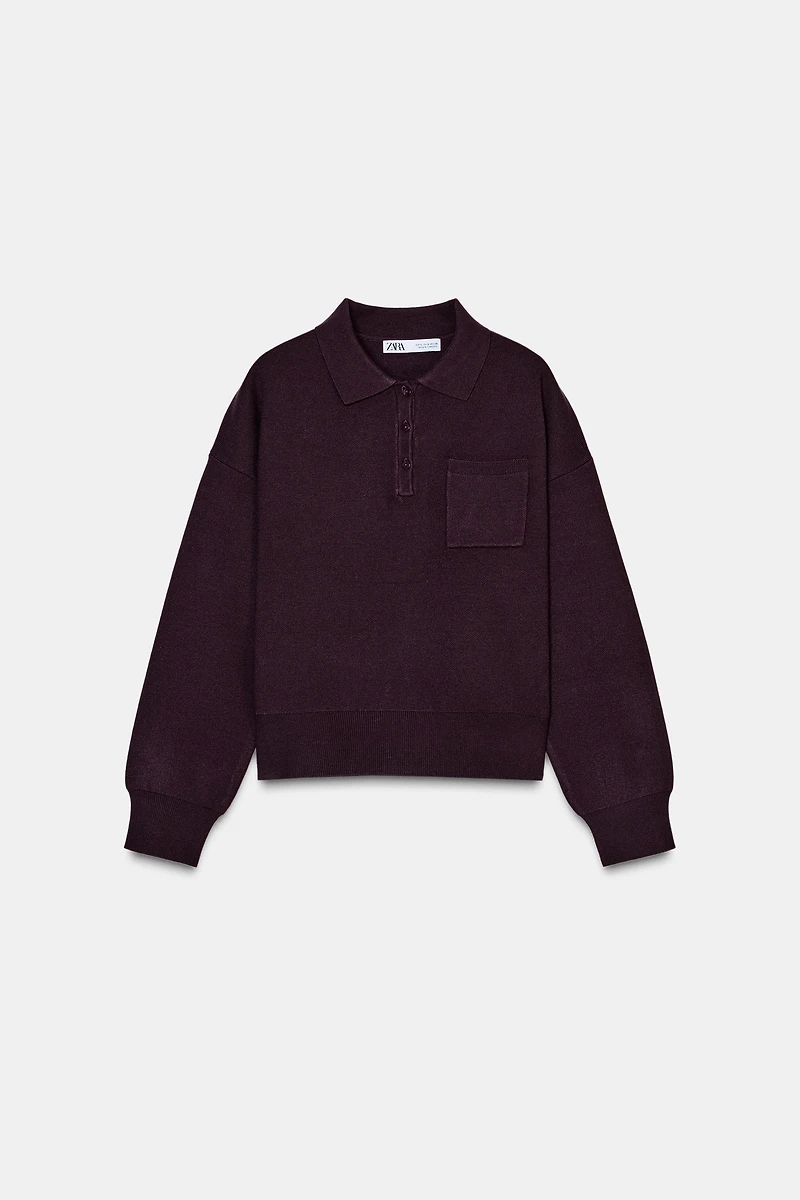 POCKET POLO SWEATER