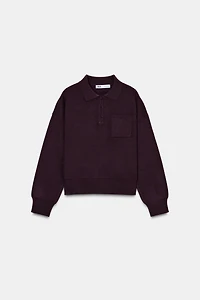 POCKET POLO SWEATER