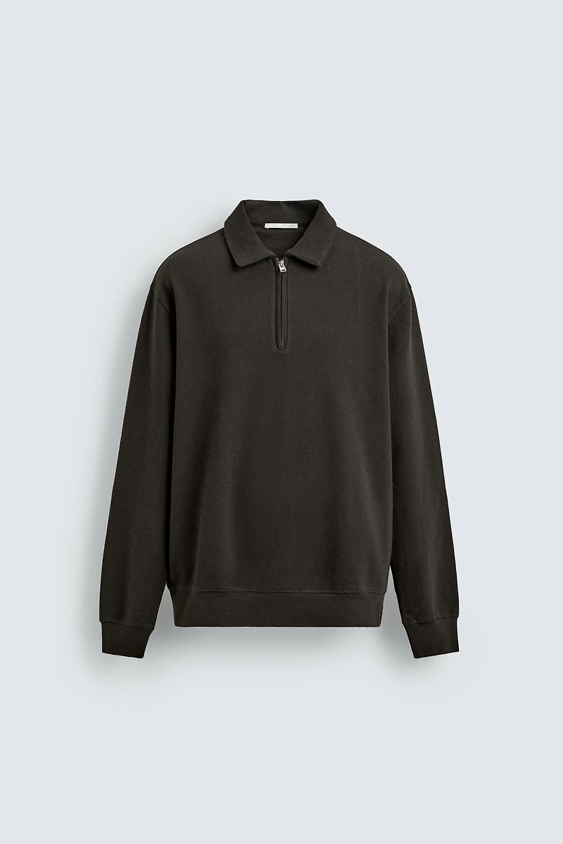 ZIP POLO SWEATSHIRT