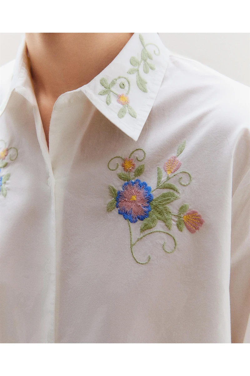 EMBROIDERED CROCHET SHIRT