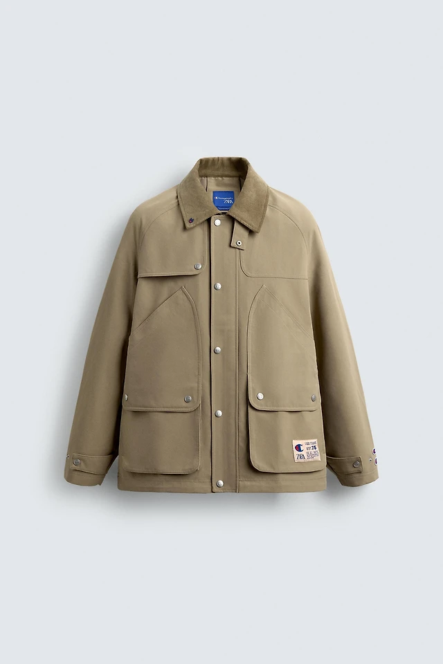 Shop Zara CHAMPION ® X ZARA POCKET TRENCH COAT at Beverly Center