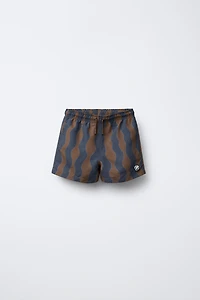 6-14 YEARS/ WAVE PRINT SWIM SHORTS