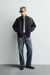 LEATHER COMBINATION BOMBER JACKET LIMITED EDITION