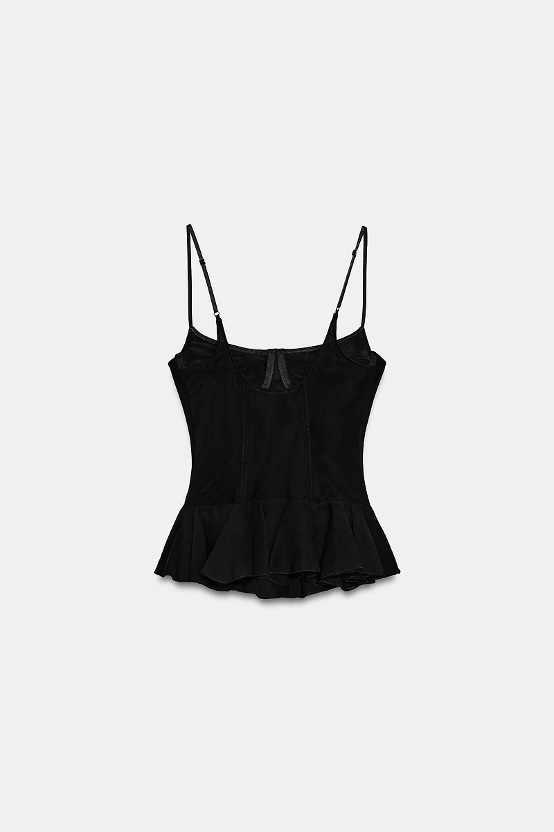 RUFFLED TULLE CORSET