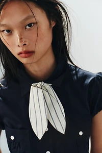 FITTED SHIRT WITH POCKETS AND SCARF DETAIL