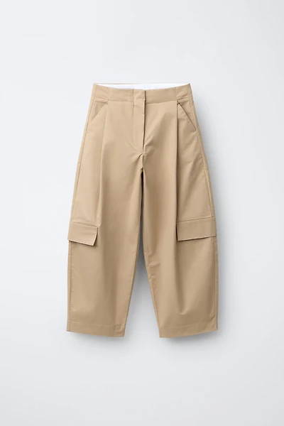 BUCKLED BARREL CARGO PANTS