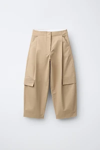 BUCKLED BARREL CARGO PANTS