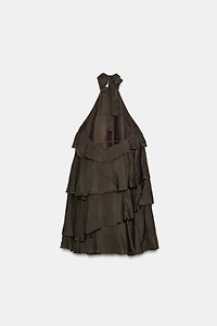 ROBE COURTE À VOLANTS