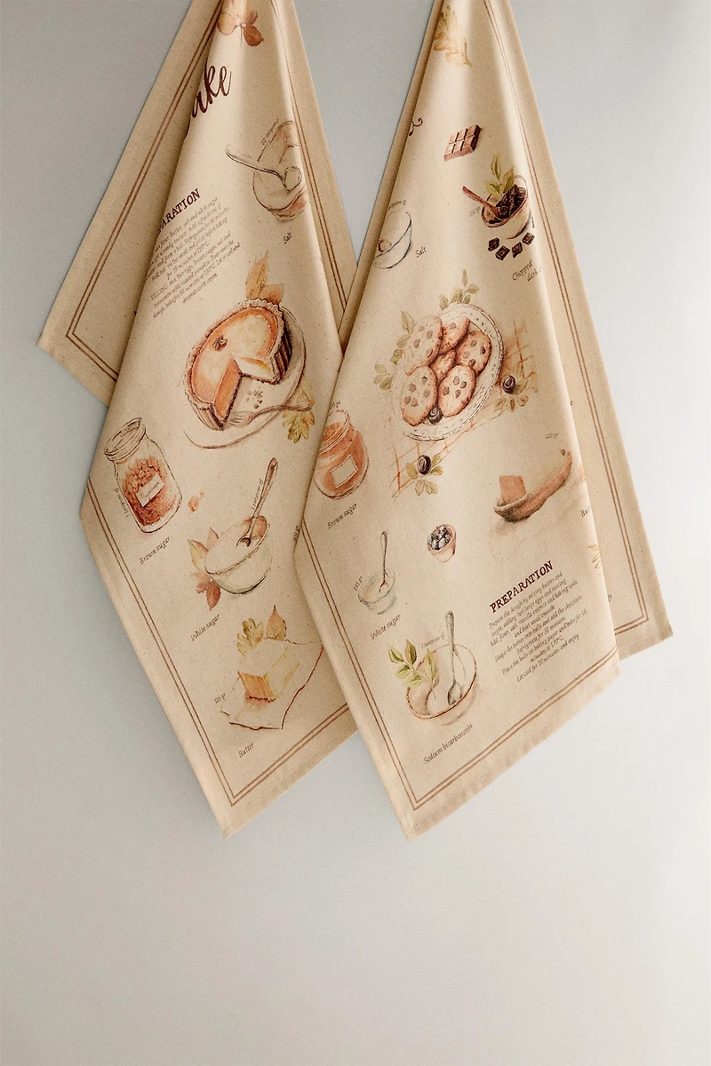SET OF PUMPKIN COTTON KITCHEN TOWELS (SET OF 2)