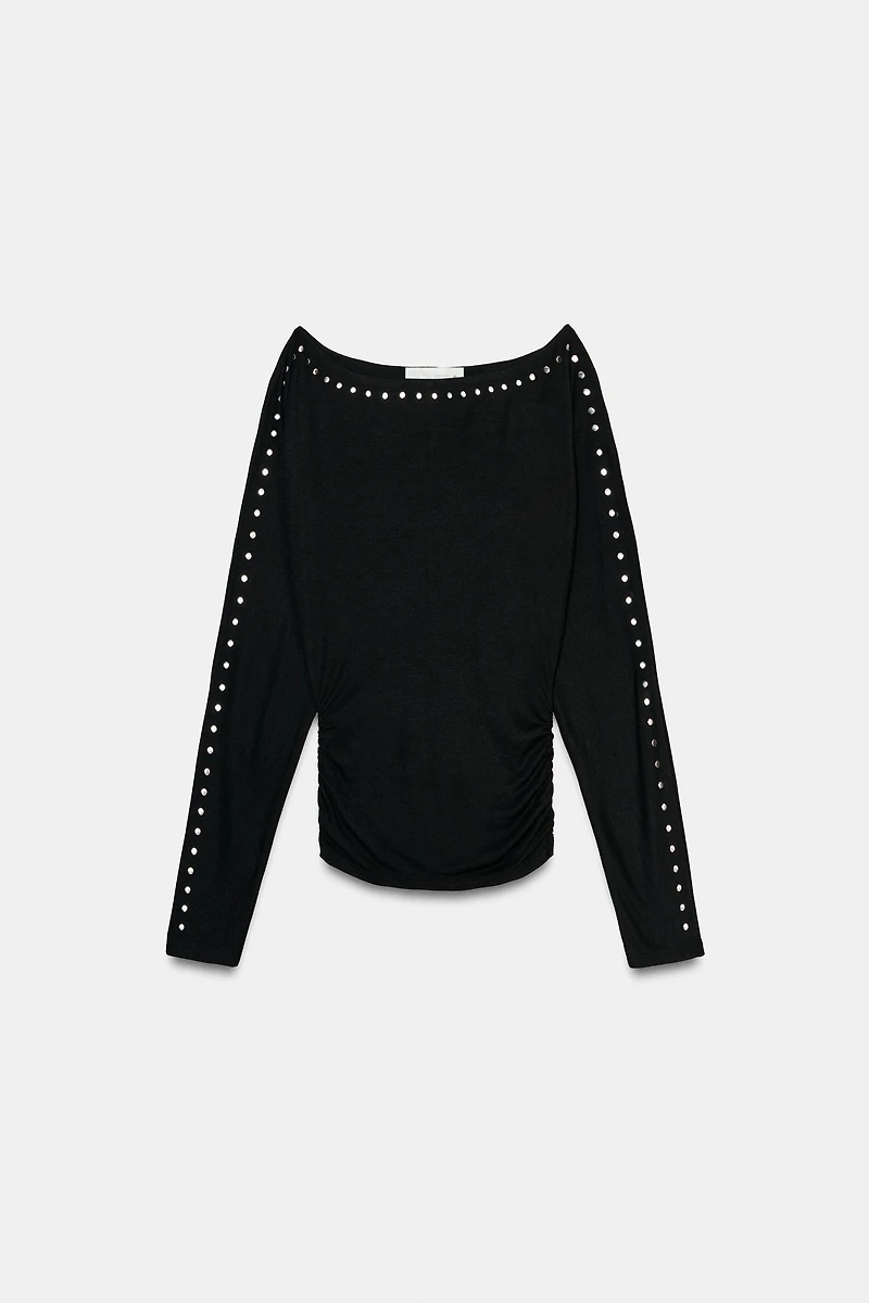 LONG SLEEVE T-SHIRT WITH STUDS