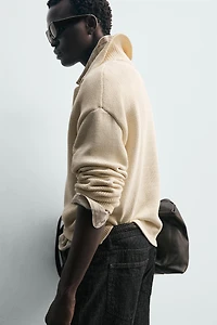 COTTON BLEND KNIT POLO SHIRT