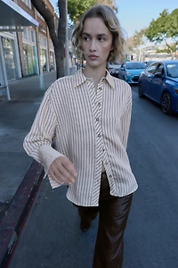 STRIPED SHIRT WITH WIDE CUFFS