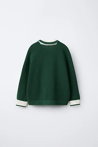 TEXT PRINT WAFFLE KNIT POLO SHIRT