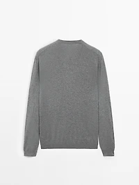 V-neck knit sweater