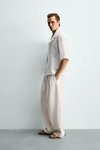 RELAXED FIT COTTON - LINEN SHIRT