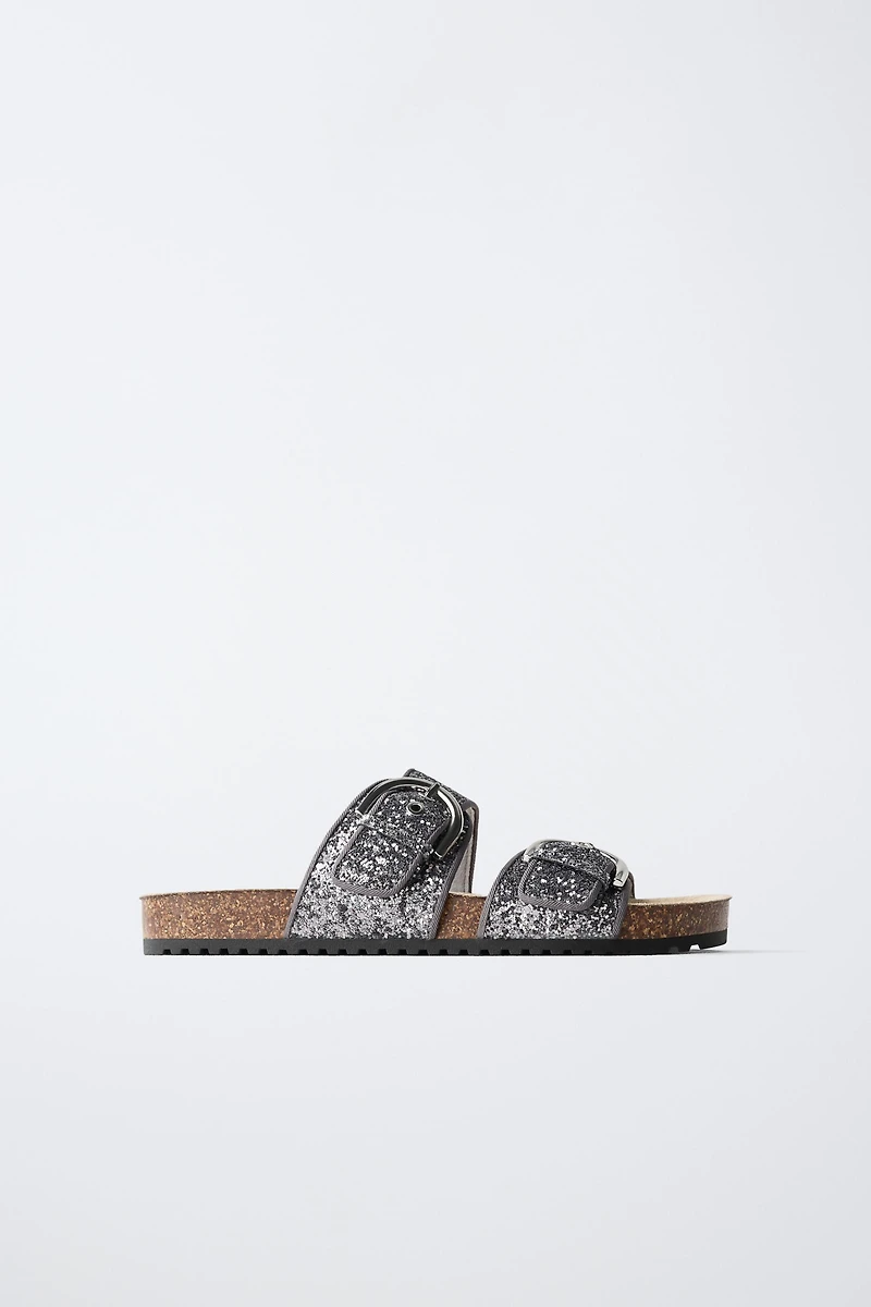 SANDALES À BOUCLES PAILLETTES
