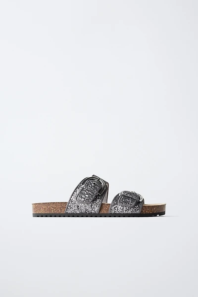SANDALES À BOUCLES PAILLETTES