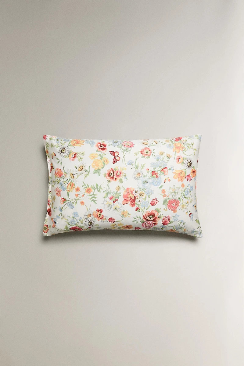 FLORAL PRINT SATEEN PILLOWCASE