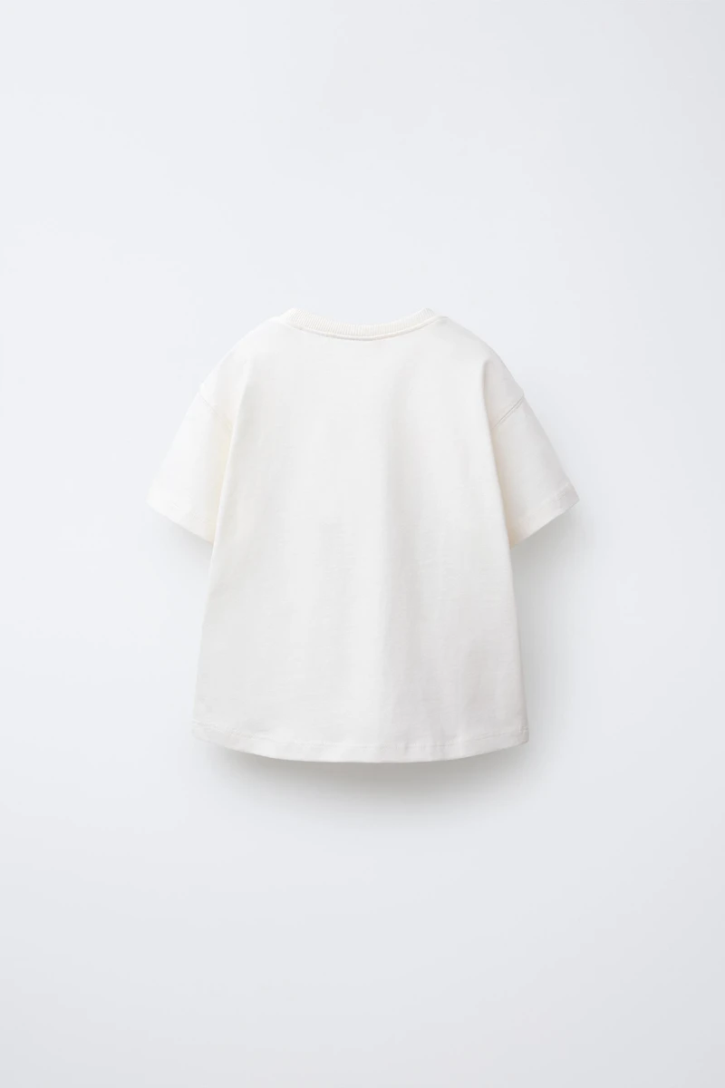 FLOCKED TEXT T-SHIRT