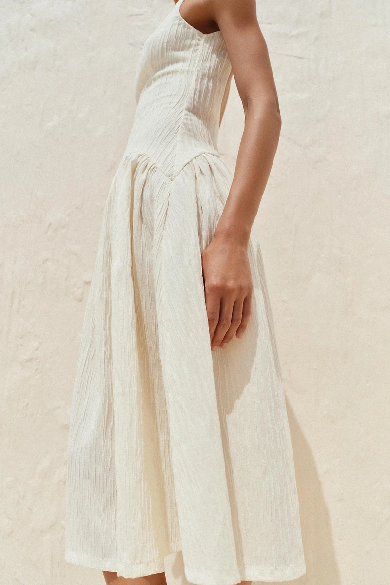 TEXTURED STRAPPY DRESS