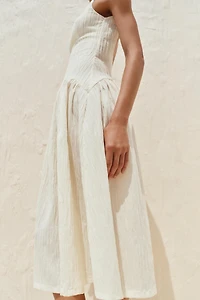 TEXTURED STRAPPY DRESS